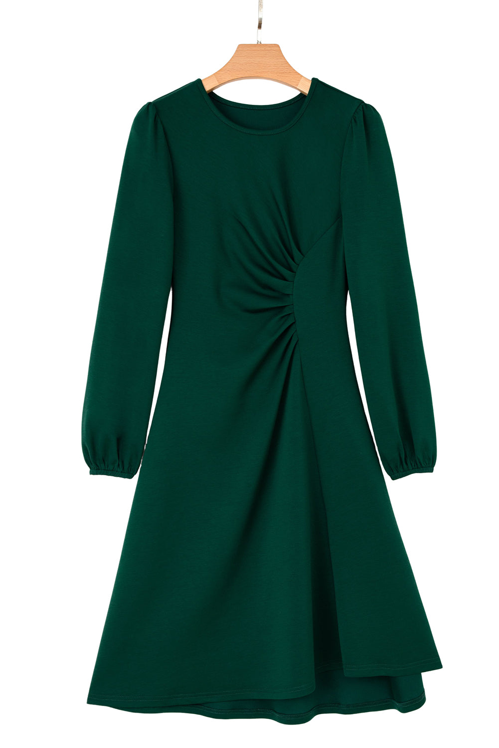 Ruched Long Sleeve Midi Dress in multiple colors