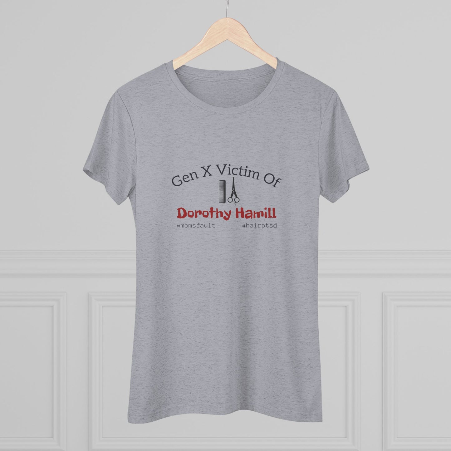 Dorothy Victim - black font in grey and heather white