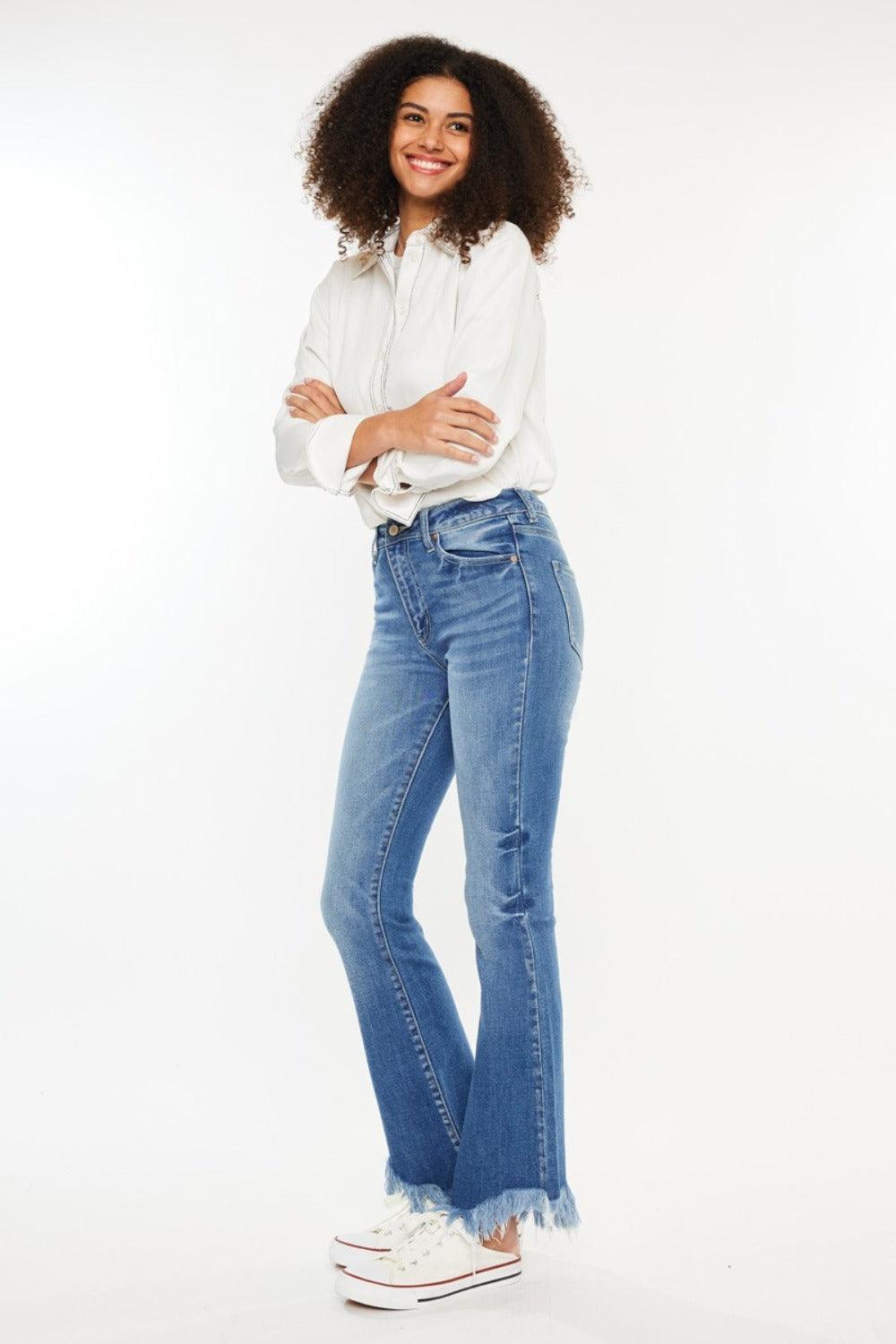 Kancan High Rise Frayed Hem Jeans-2