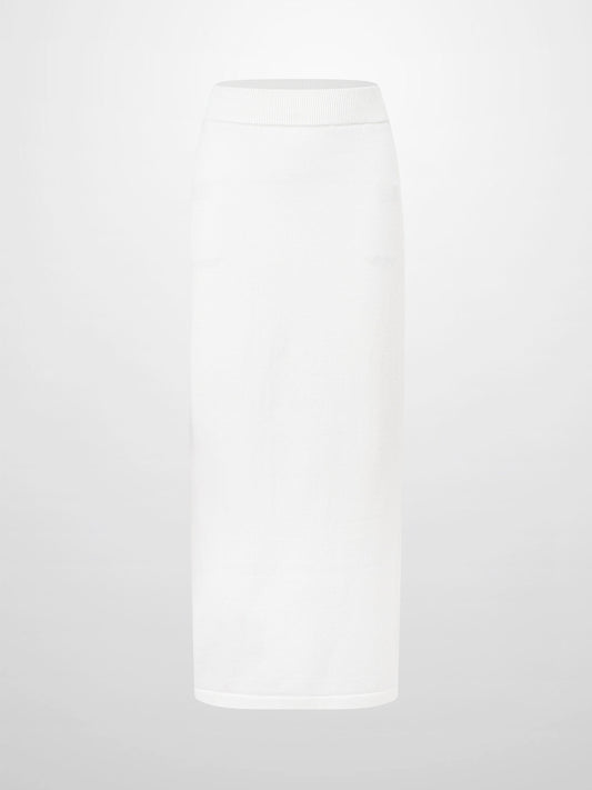 Side Zipper Straight Maxi Skirt-Cream-0