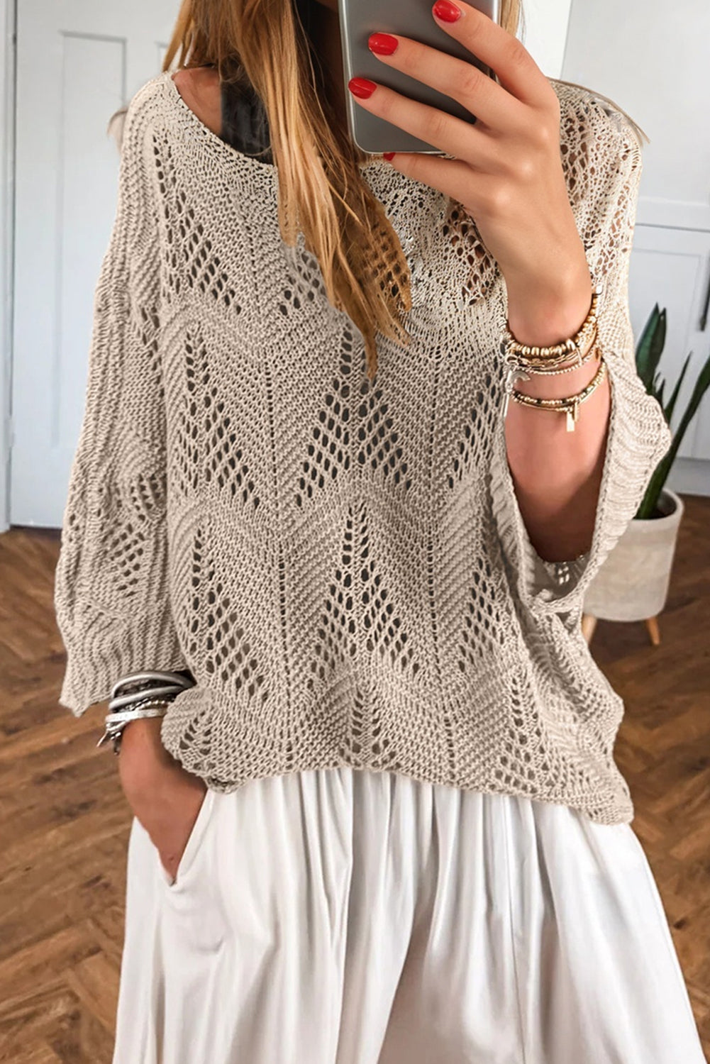 Hollowed Out Drapey Sweater in multiple colors