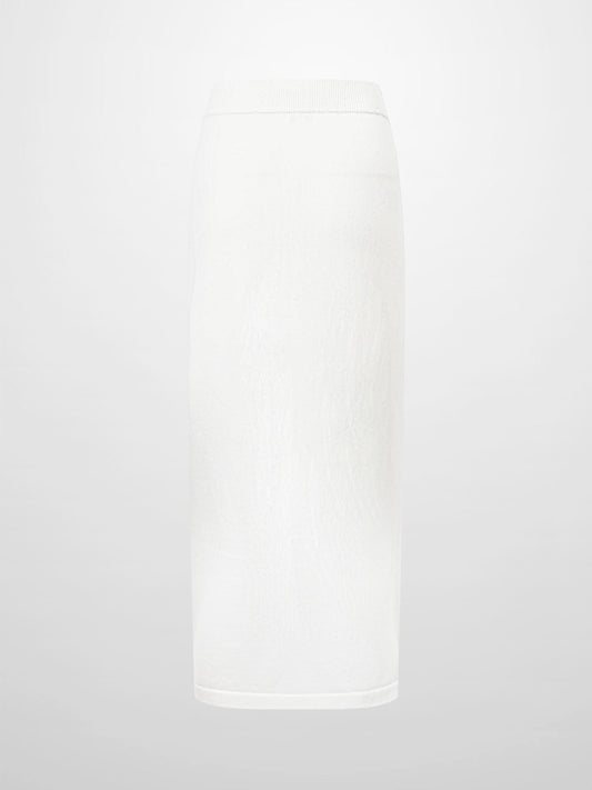 Side Zipper Straight Maxi Skirt-Cream-1
