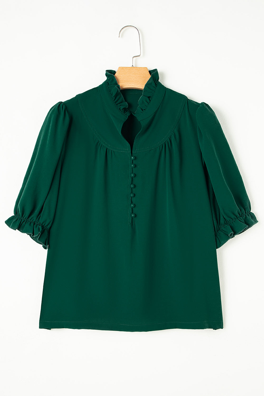 Elegant Button Collar Blouse*