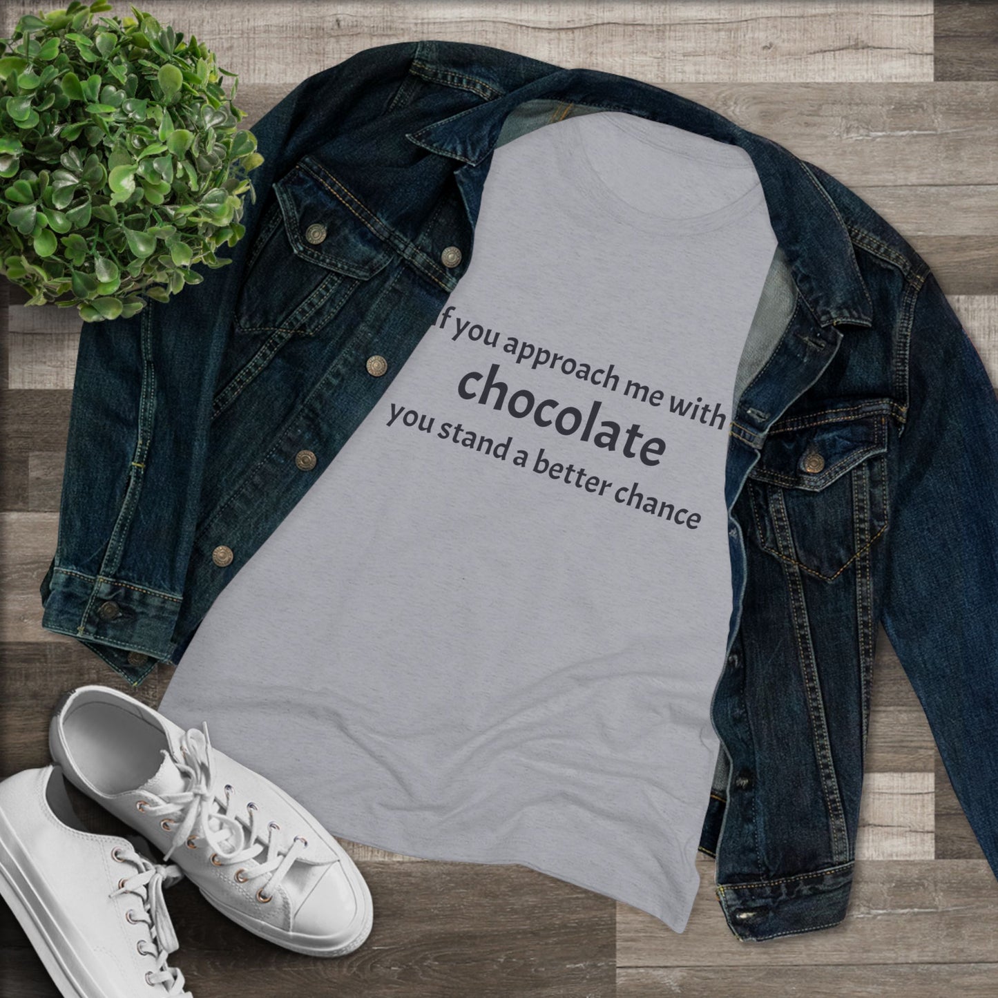 Approach with Chocolate Triblend Slim Fit Softest Tee- black font in multiple colors
