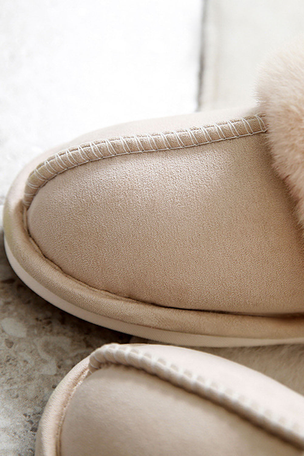 Faux Suede & Plush Slippers