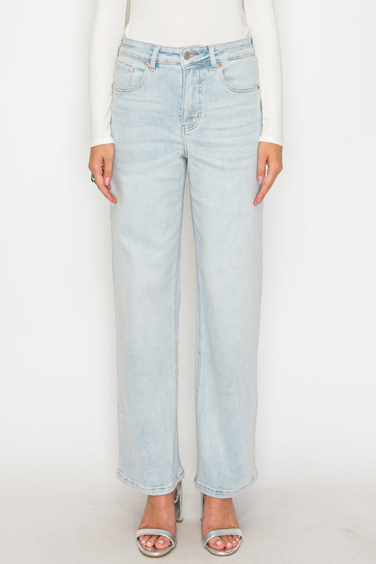 The Turin Jean - High Rise Straight with Tummy Control by Artemis Vintage in light wash