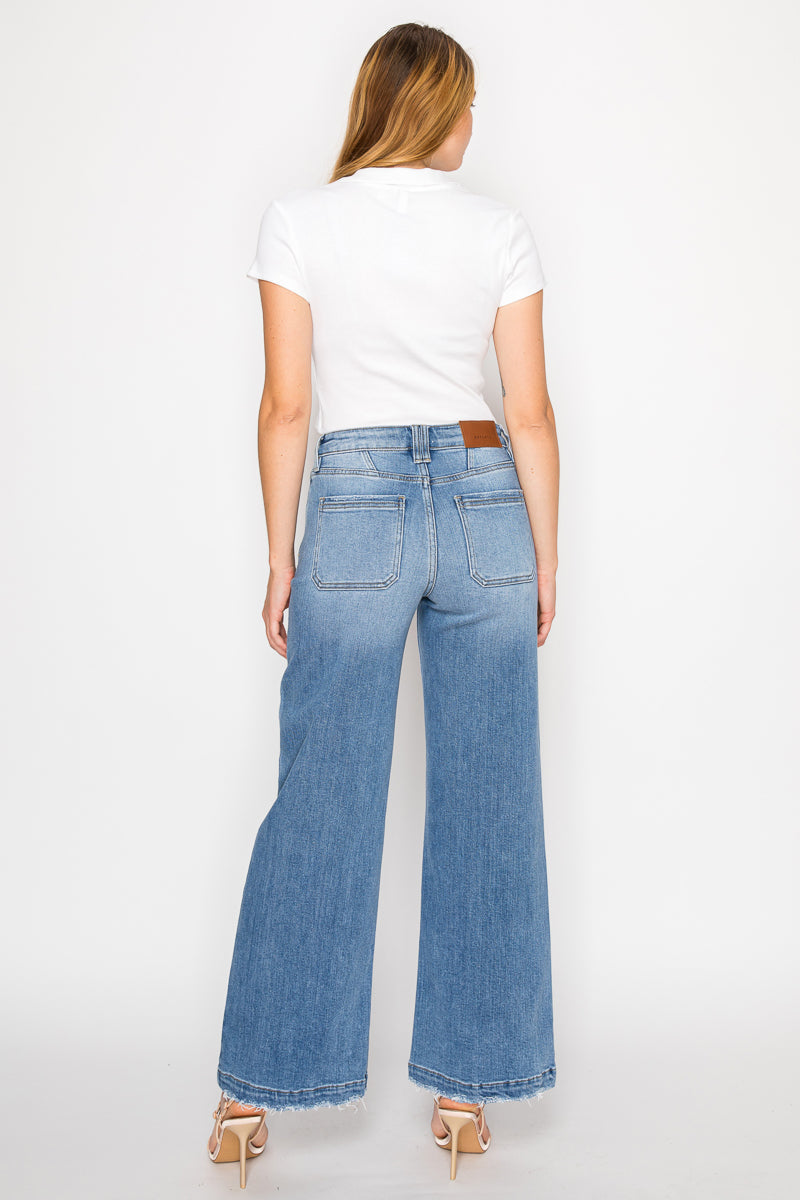 The Margo Jean - Eco Friendly High Rise Slim Palazzo Jeans by Artemis Vintage