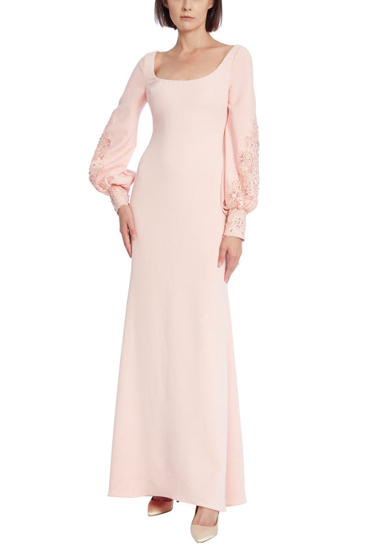 Badgley Mischka Scoop Neck Gown