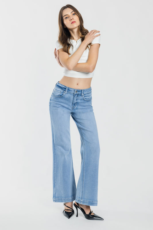 The Linette Jean - Mid Rise Wide Leg by Enjean