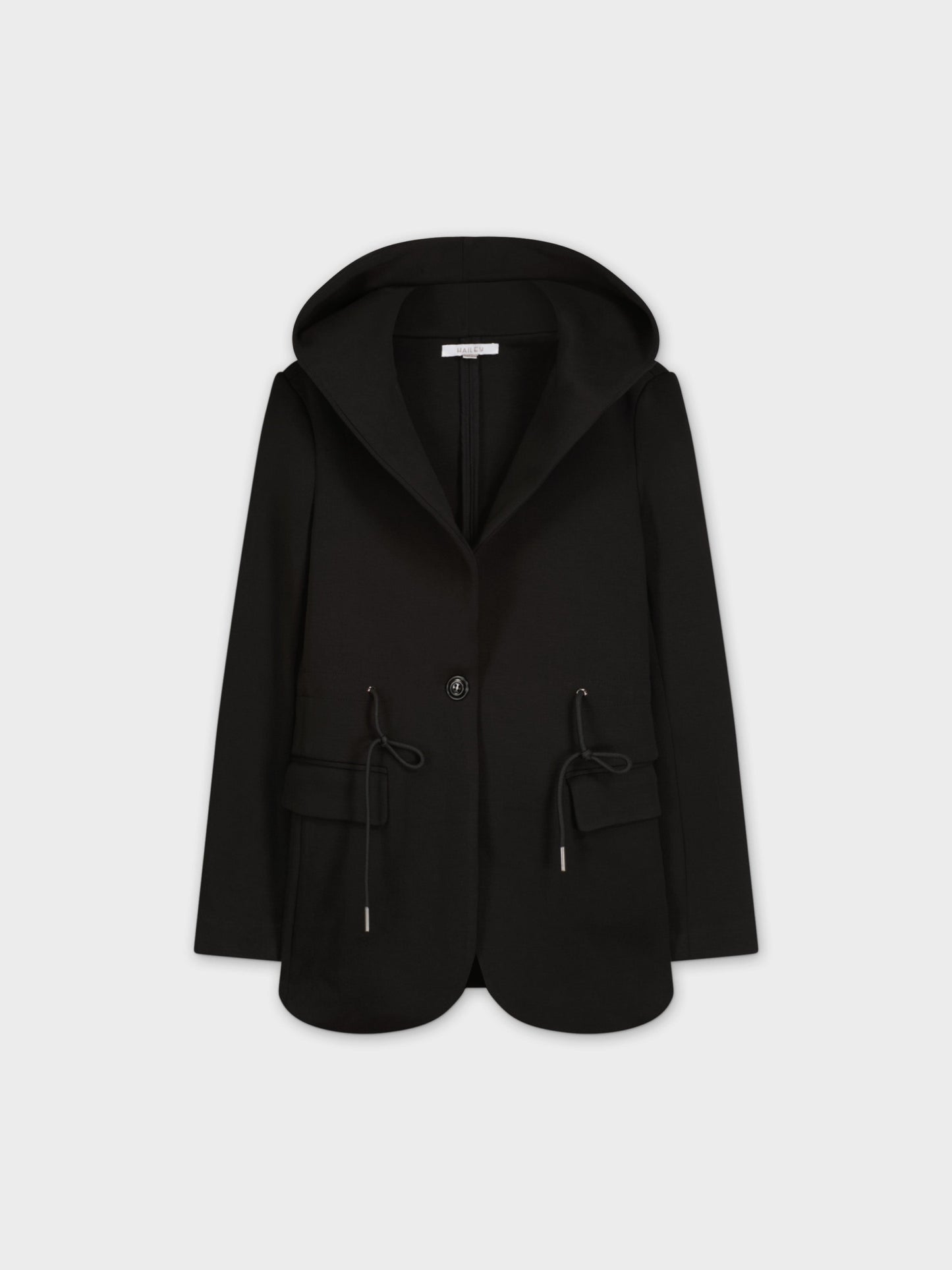HOODED BLAZER-BLACK-0