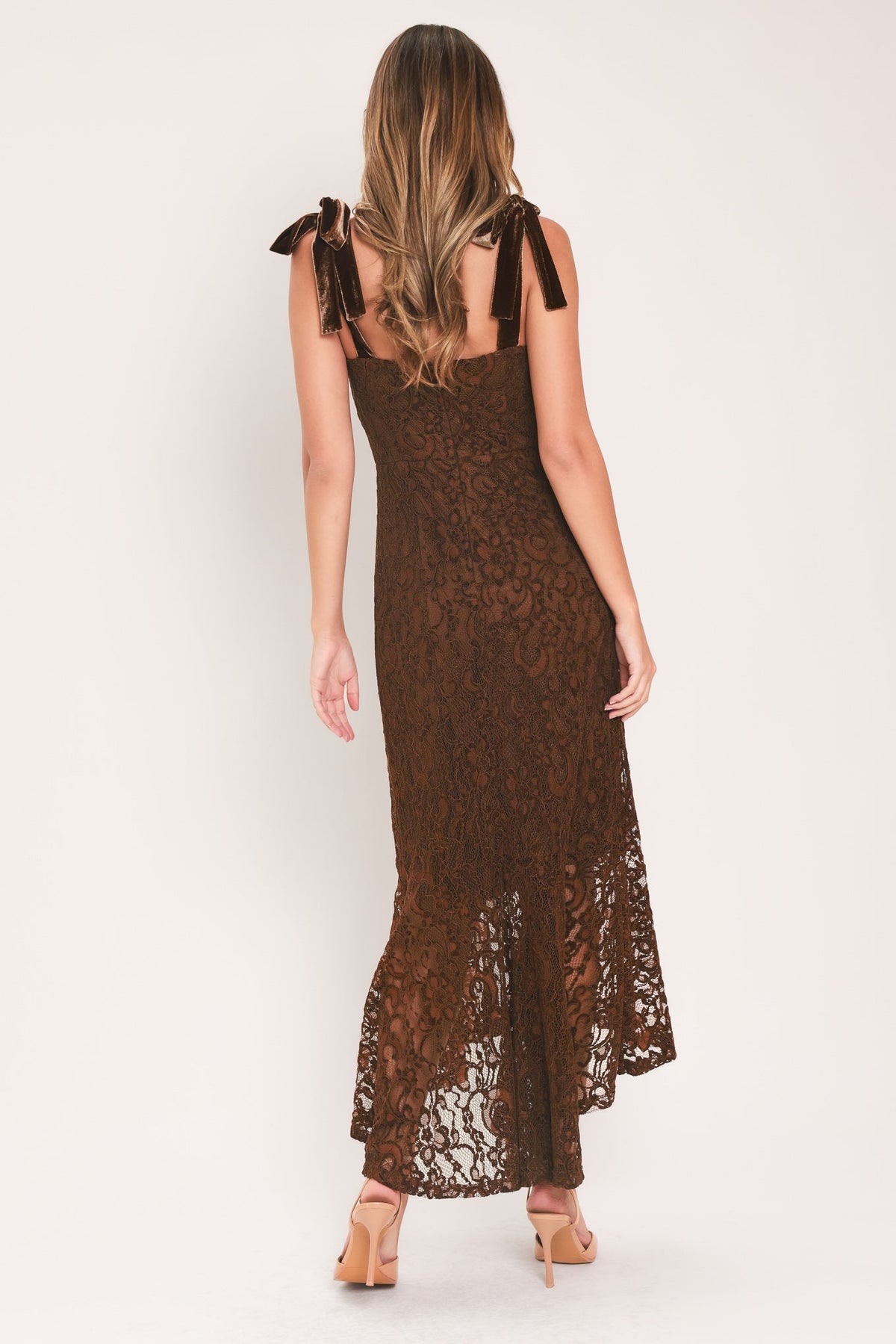 NEW - Lace Tie-Strap Midi Dress