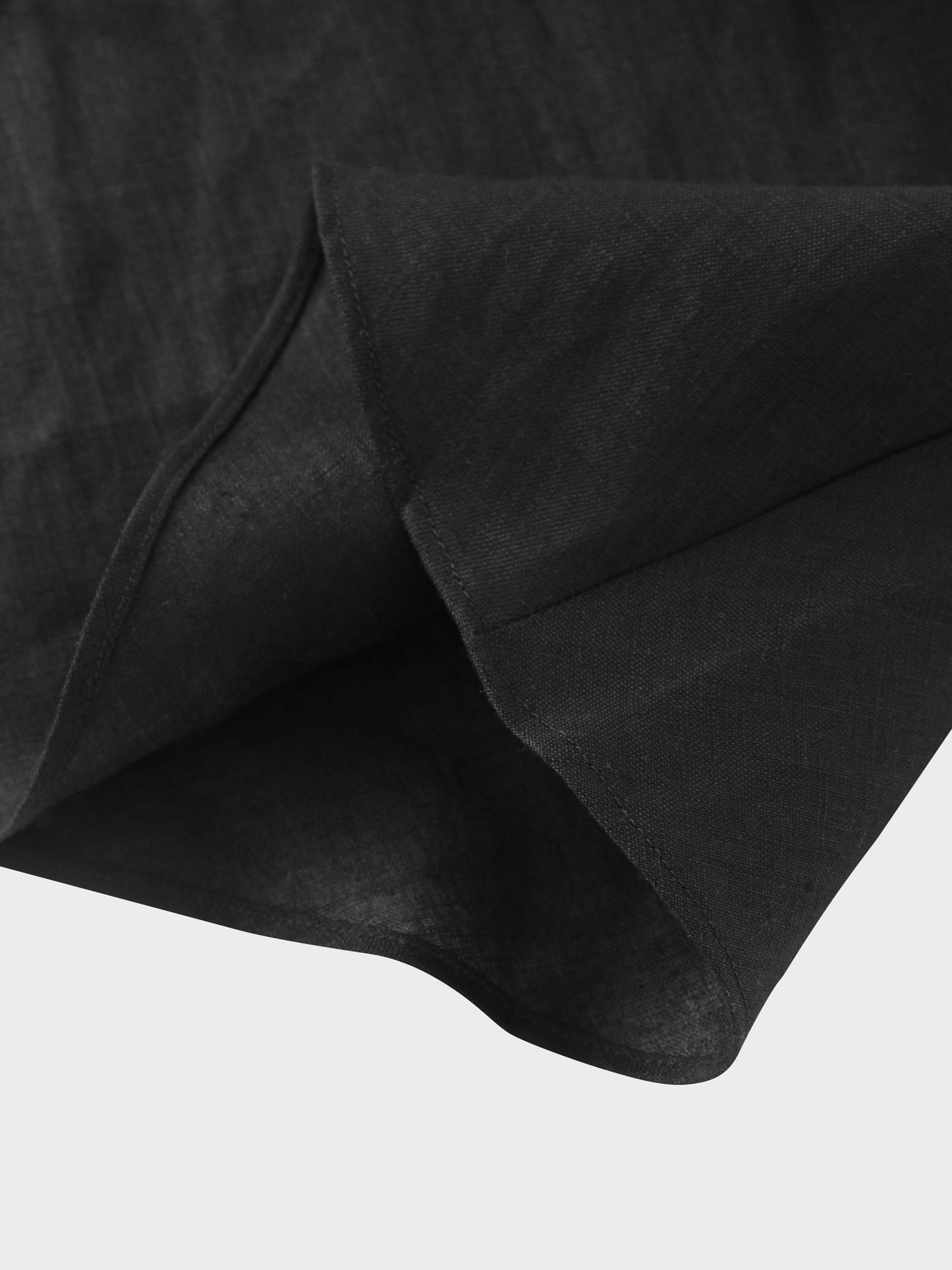 Linen Slip Skirt-Black-4
