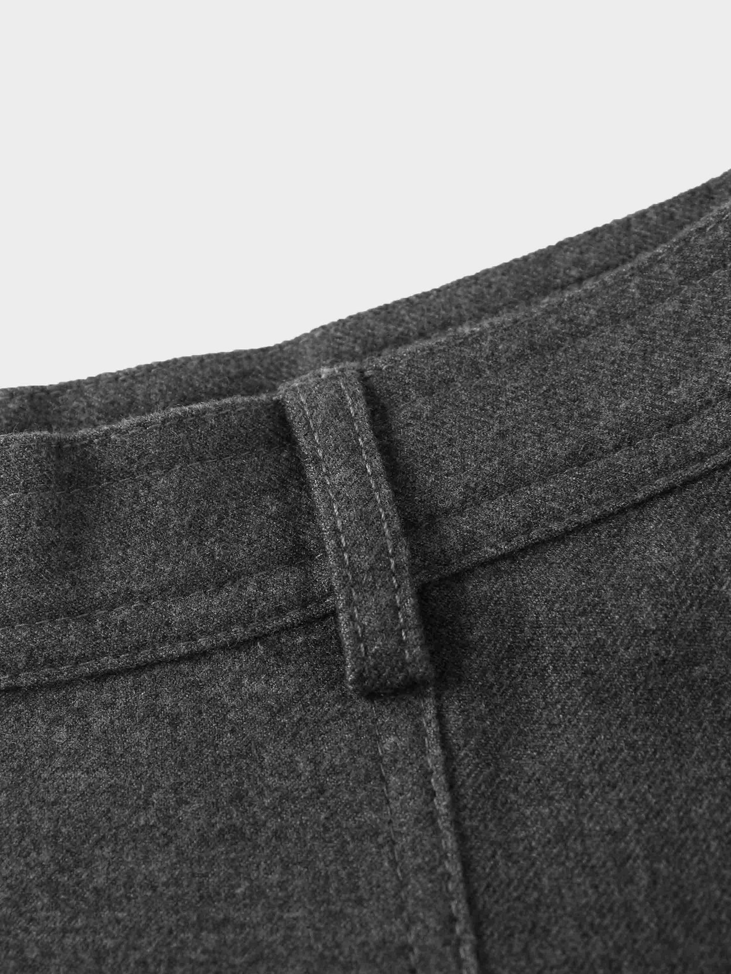 Wool Blend Yoke Skirt 37"-Grey-3