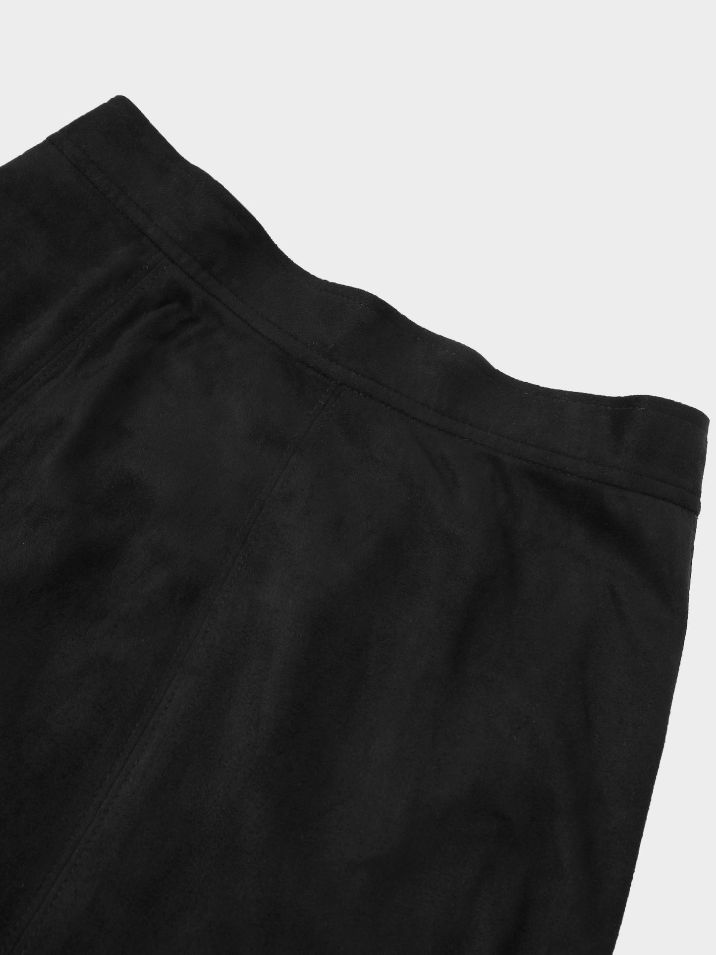 Suede Trumpet Skirt-Black-2