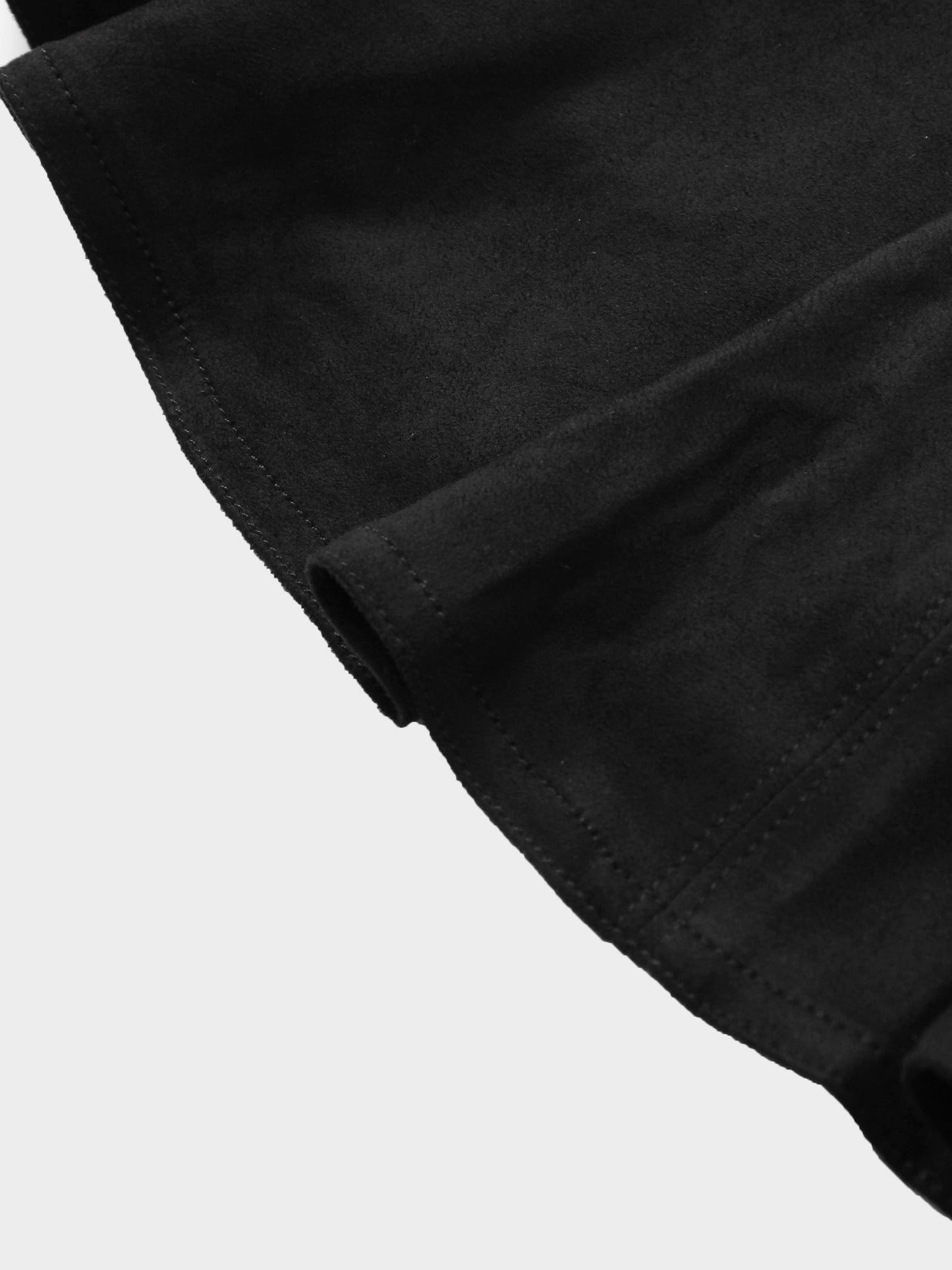 Suede Trumpet Skirt-Black-4