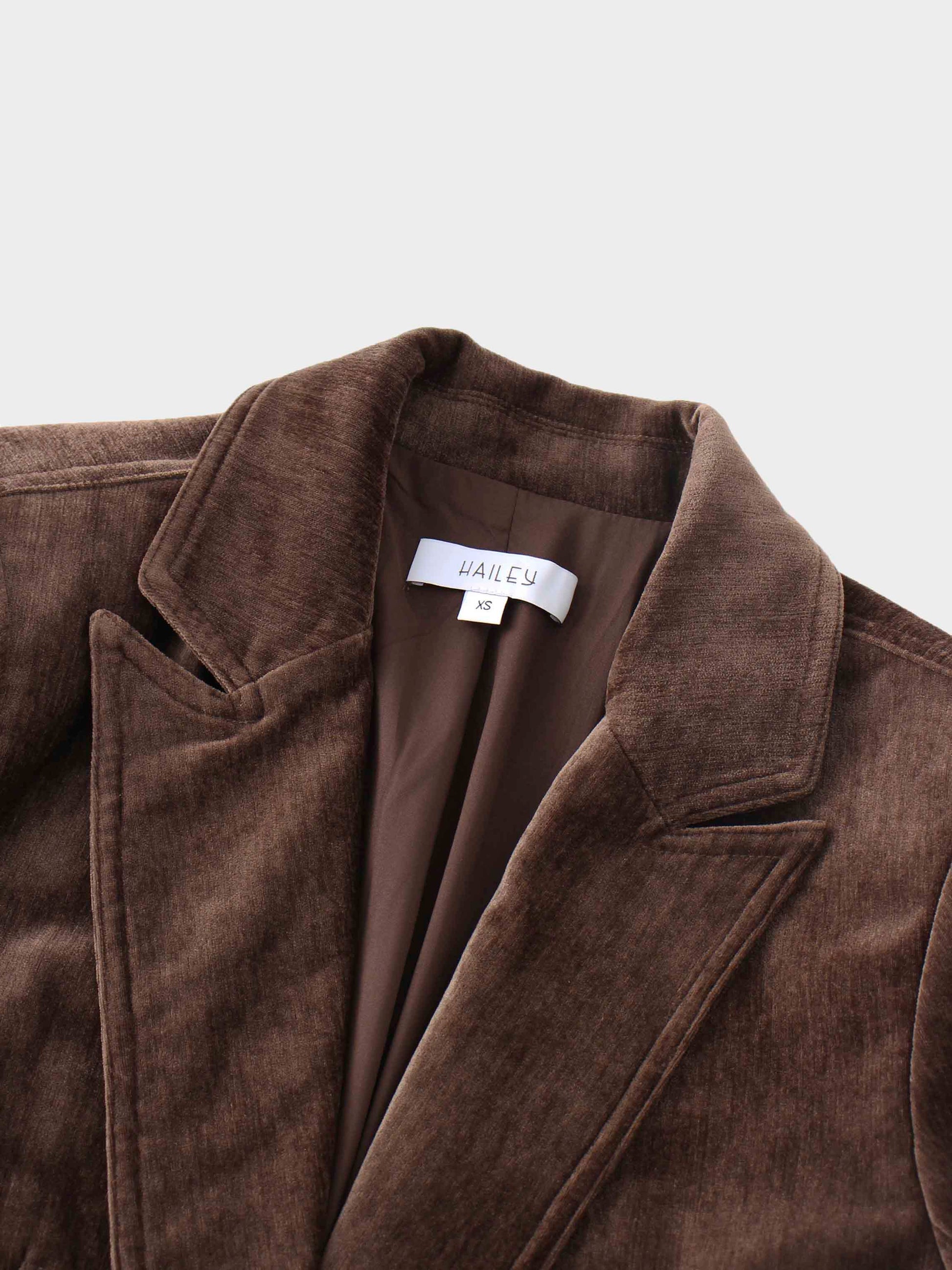 Chenille Blazer-Brown-3