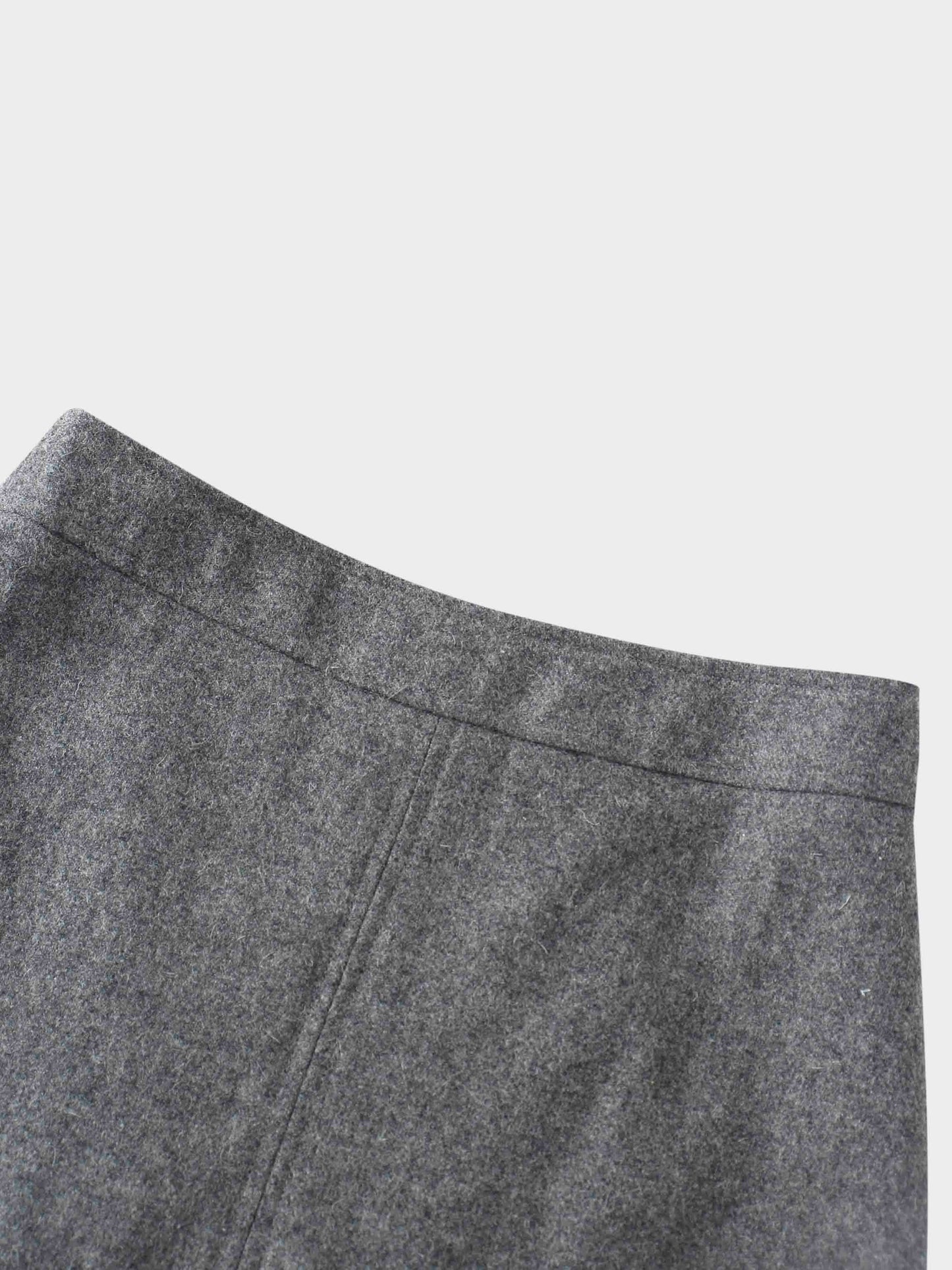 Wool Blend Short Panel Skirt-Charcoal Grey-2