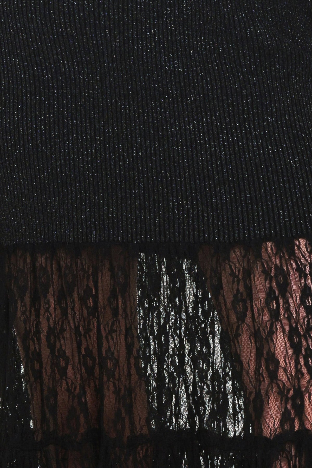 NEW - Metallic Lace-Hem Maxi Sweater Dress