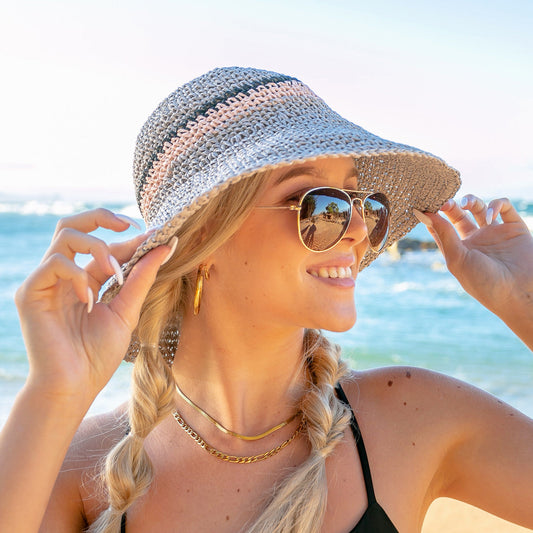 Stripe Accent Straw Hat in multiple colors