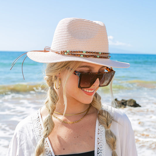 Boho Accent Panama Hat in multiple colors