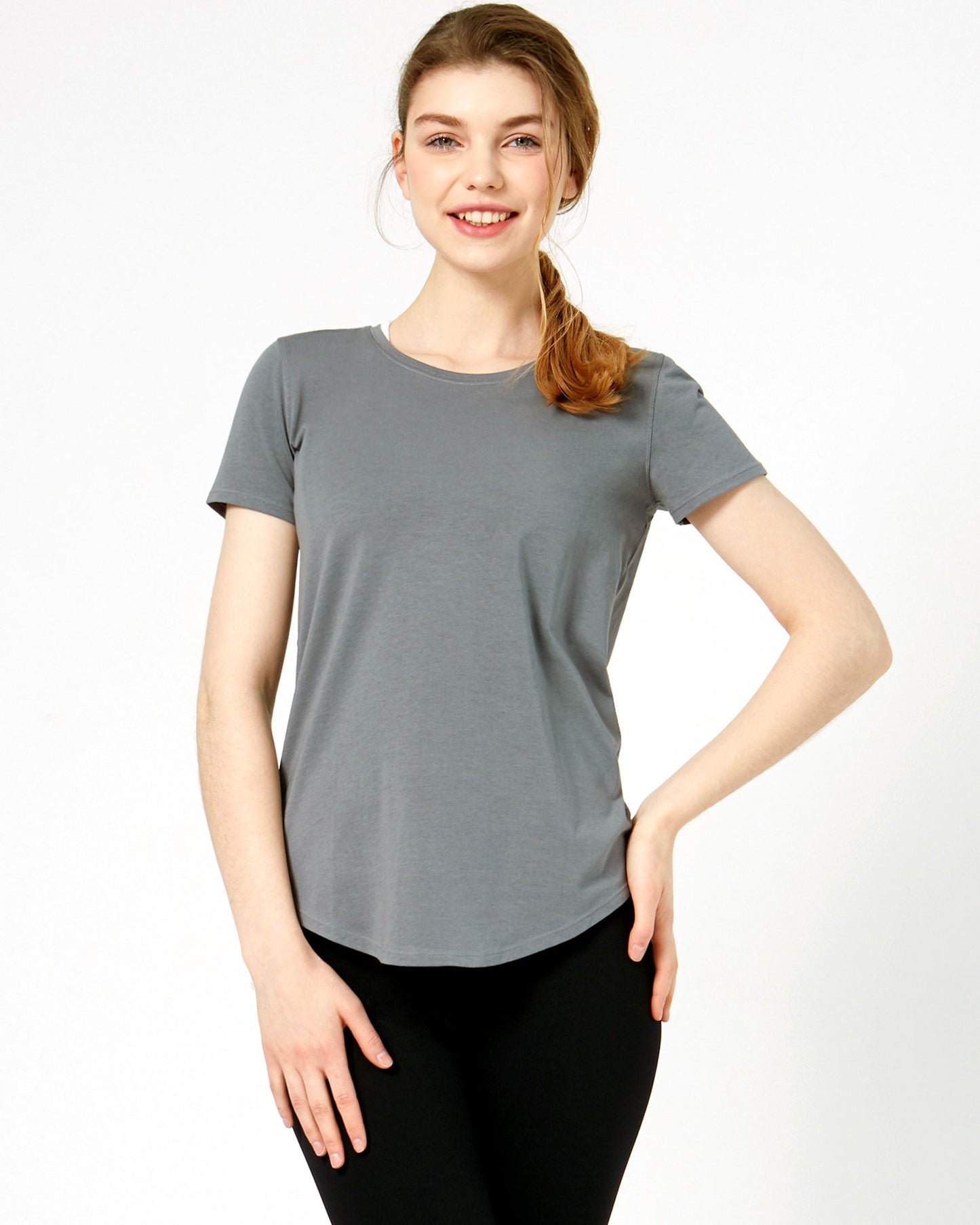 Rebody Essentials Scooped Short Sleeve Top