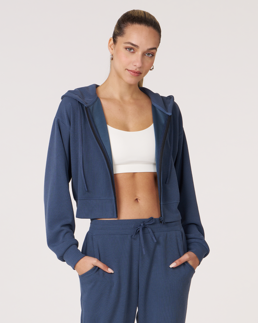 Retreat Waffle Zip Up Jacket with Hood
