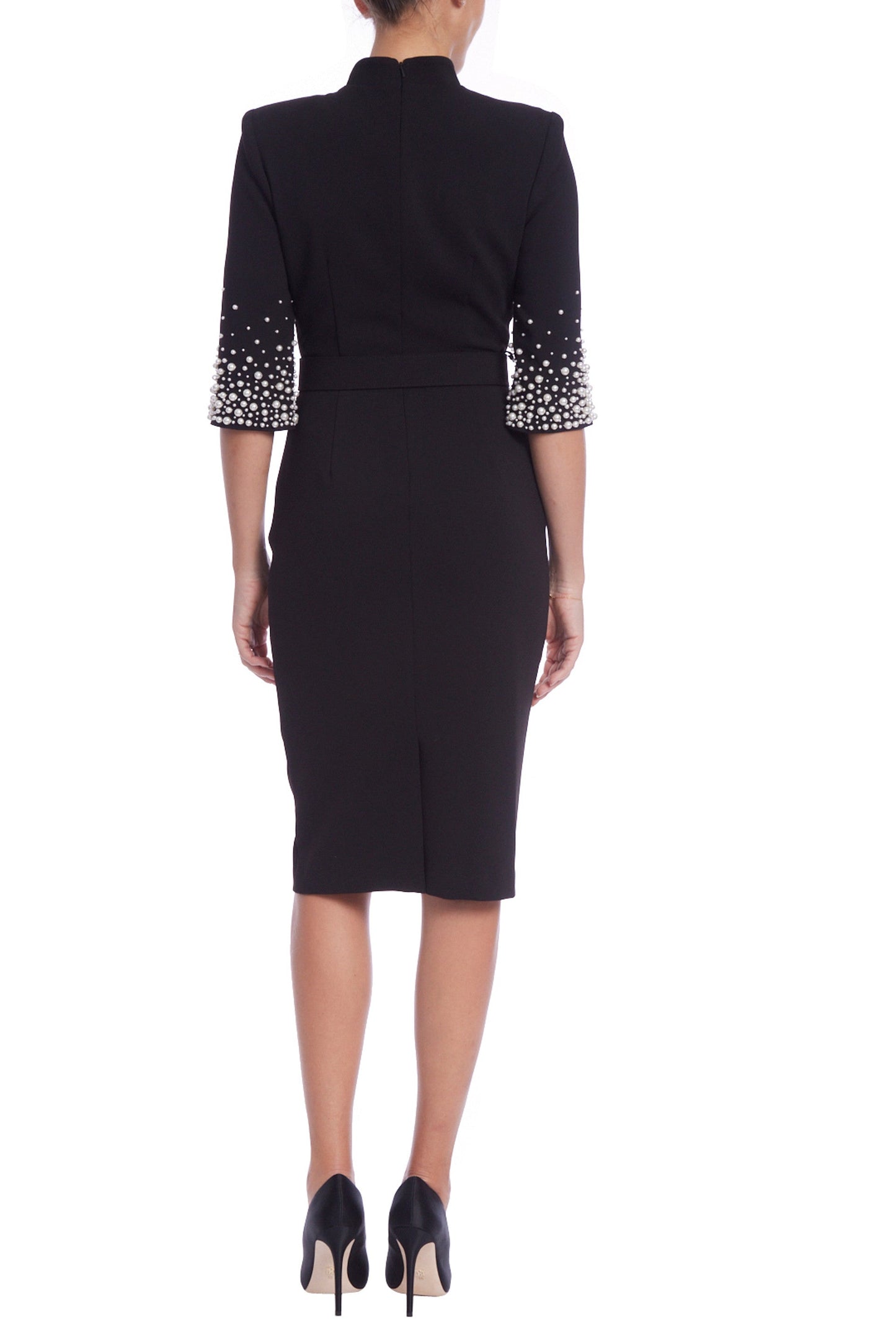 Badgley Mischka Crepe Silhouette Dress