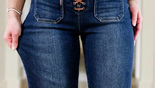 The Simone Jean - High Rise with Front Tie Detail by RISEN