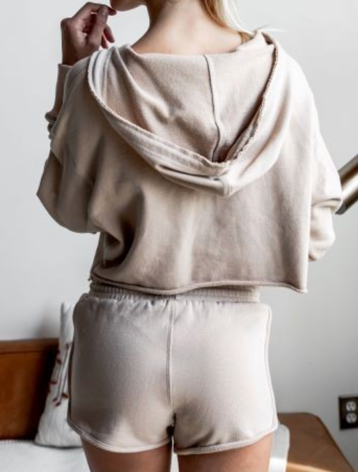 Ramona Hoodie and Shorts Sets in khaki