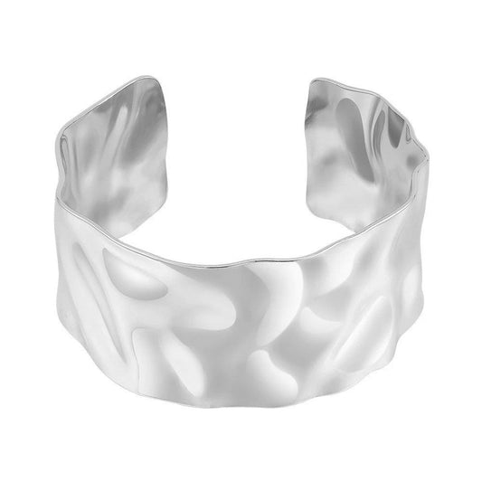 Shira Hammered Cuff in gold and silver