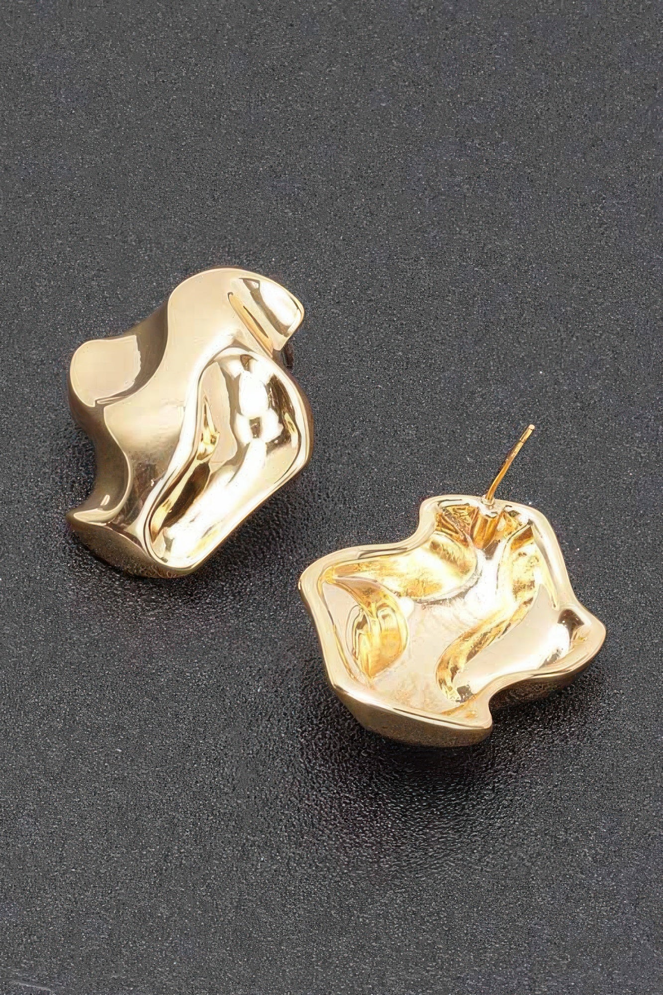 Abstract Earrings (gold pated) in gold and silver