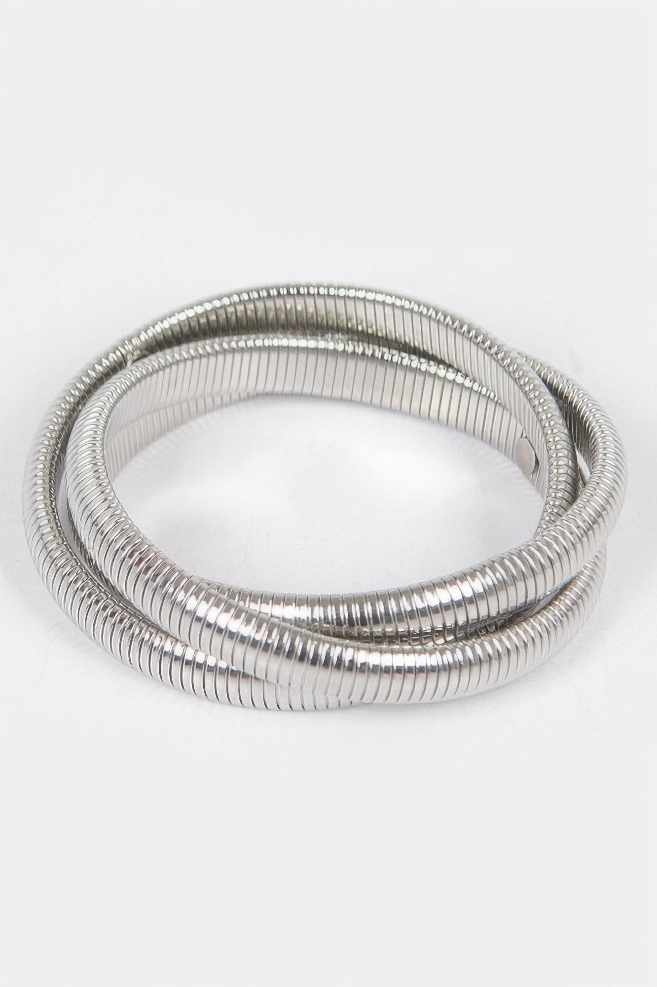 Triple Stretch Chain Bracelet in gold and silver