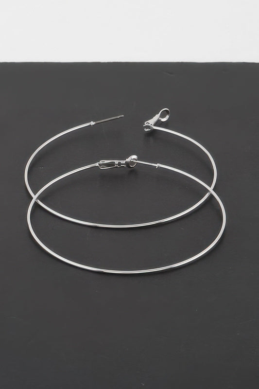 Thin Hoop Earrings in gold and silver