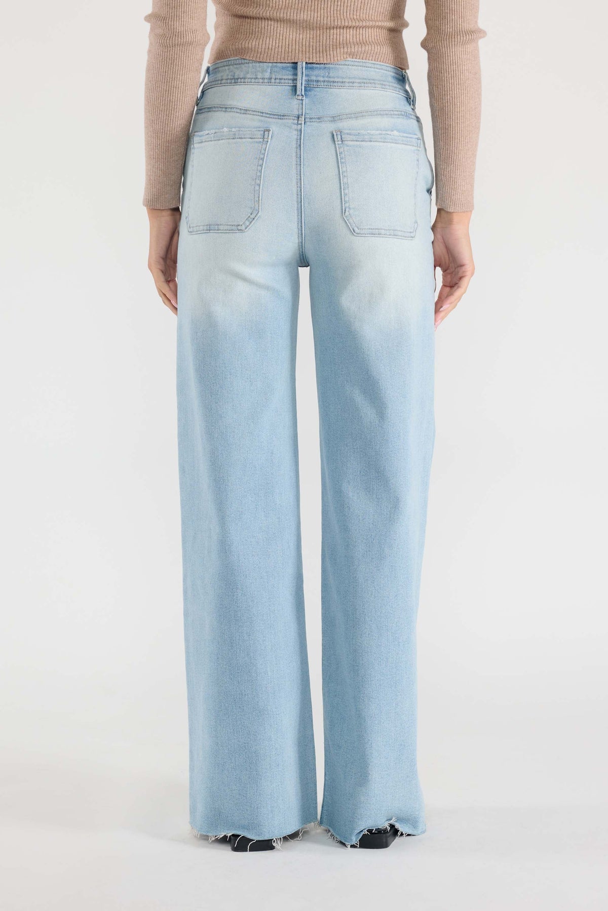 The Uma Jean - High Rise Relaxed Wide Leg with Waist String by Enjean in multiple washes