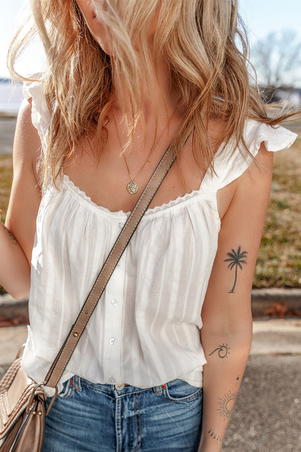Perfect White Lace Summer Tank Top