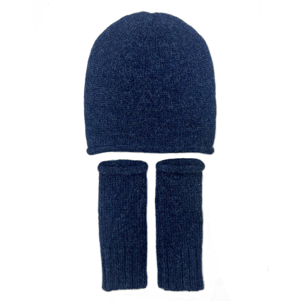 Essential Knit Alpaca Beanie in Navy