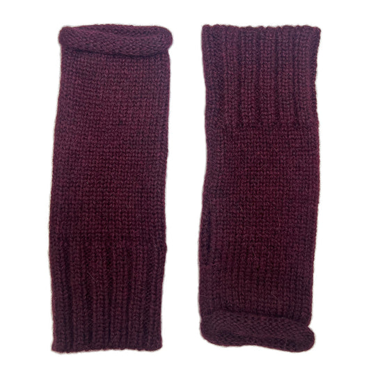 Wine Essential Knit Alpaca Gloves-0