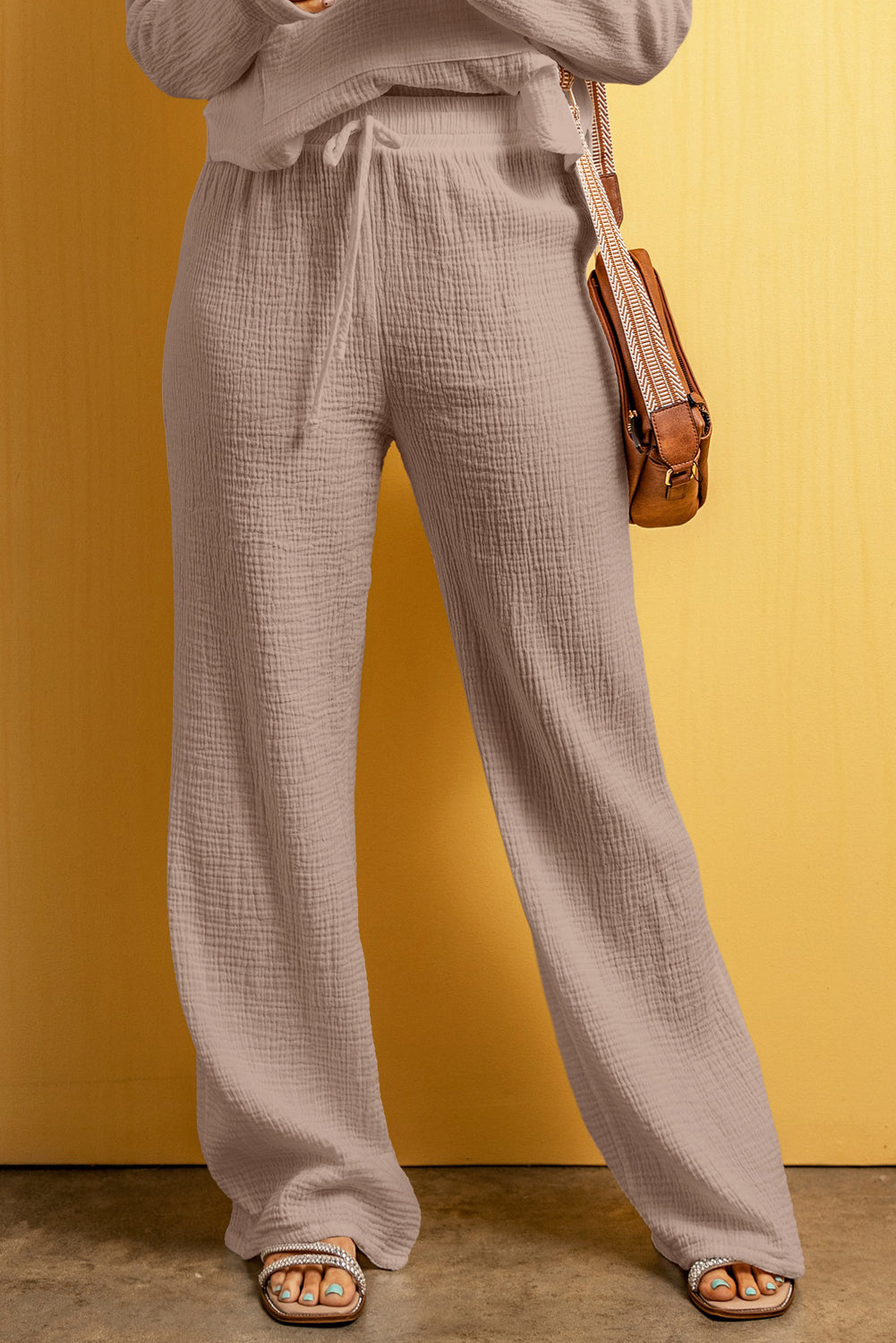 Textured Loose Fit Pants