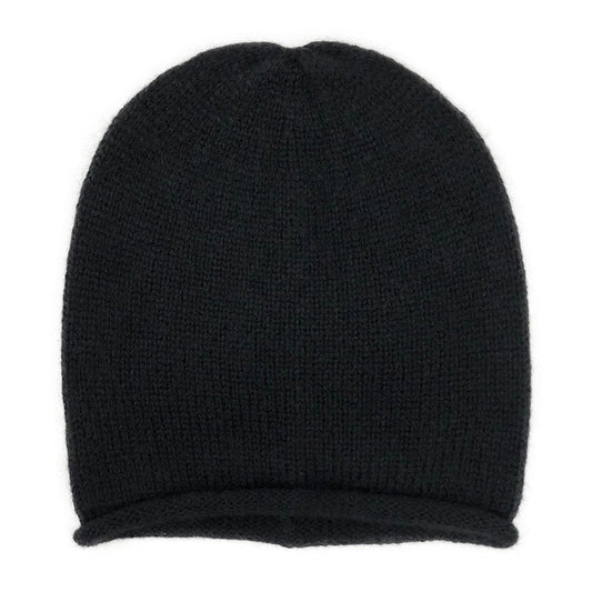 Essential Knit Alpaca Beanie in Black