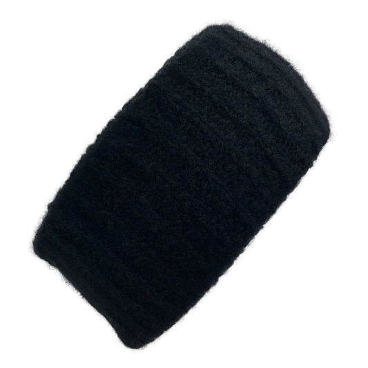 Ribbed Alpaca Ear Warmer in Black