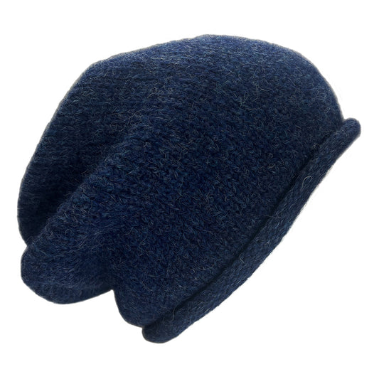 Essential Knit Alpaca Beanie in Navy