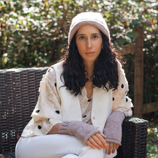 Essential Knit Alpaca Beanie in Blush