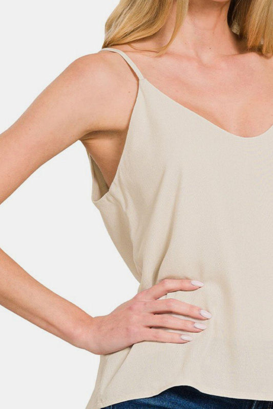 Zenana Two Layered Spaghetti Strap Cami-1