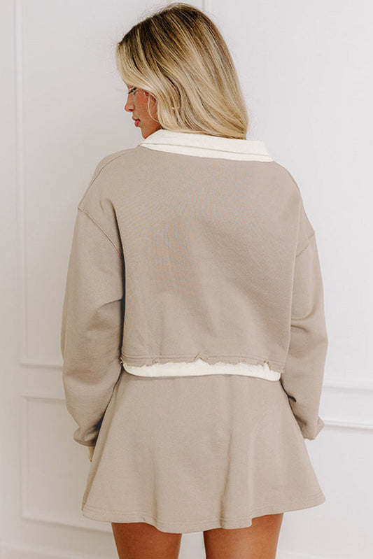 Pullover Drawstring Skirt Set