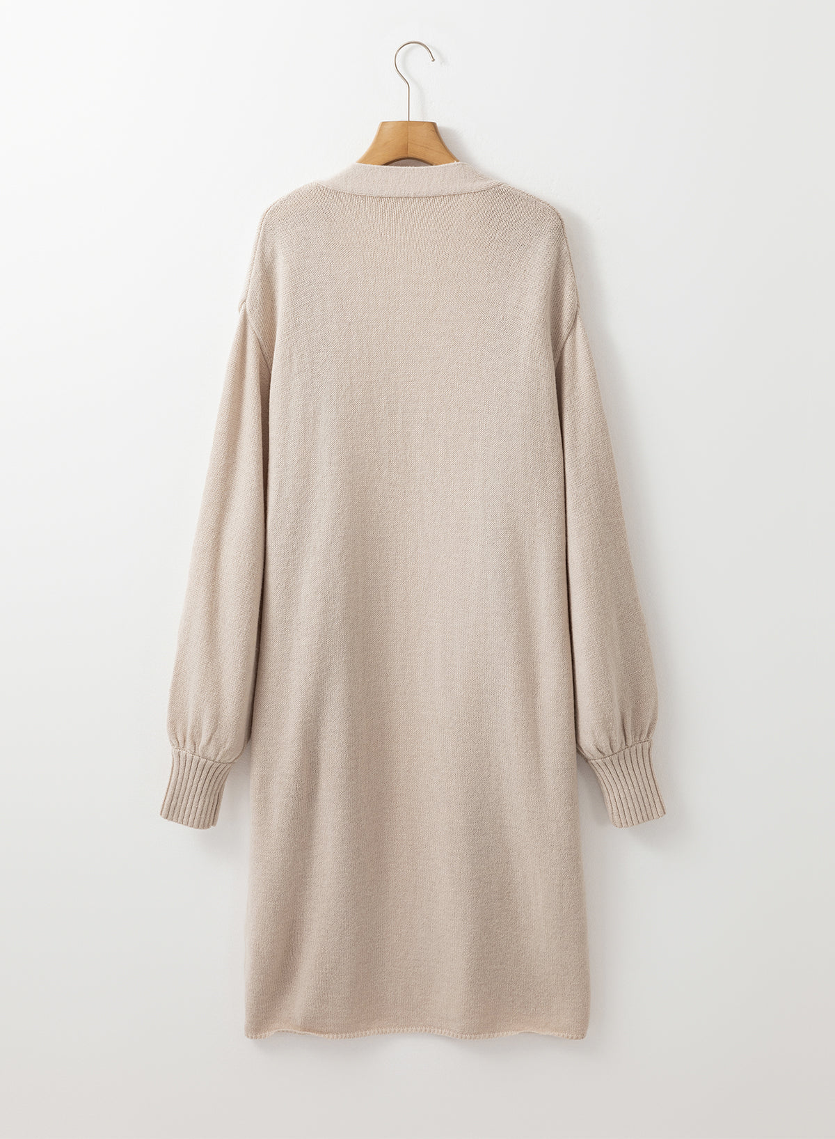 Open Front Long Knitted Cardigan