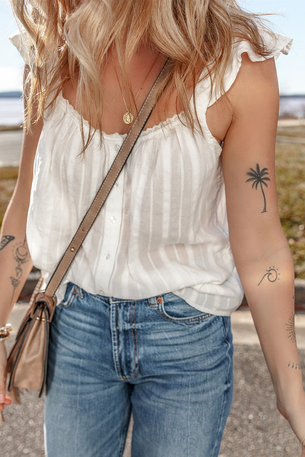Perfect White Lace Summer Tank Top