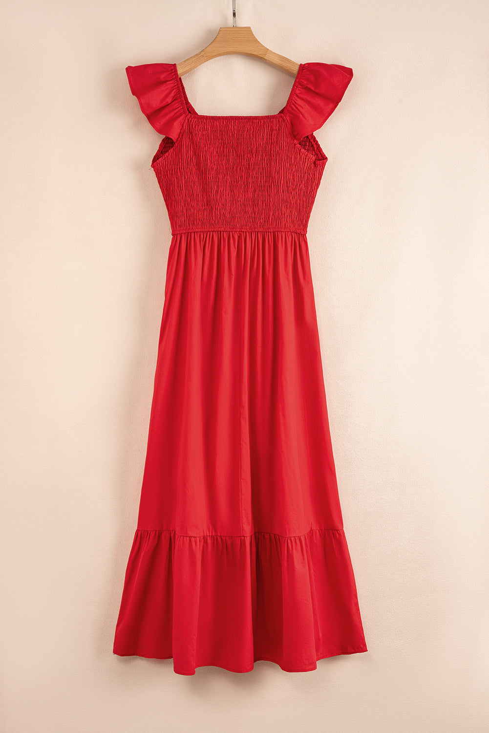 Flutter Sleeve Smocked Maxi Dress