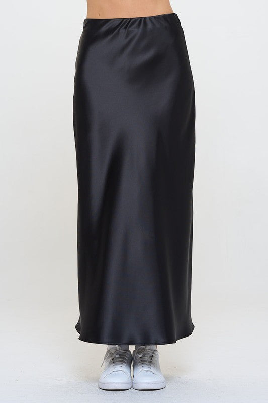 Silky Satin Maxi Skirt-3