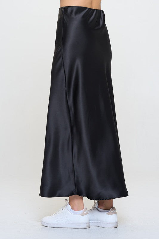 Silky Satin Maxi Skirt-2