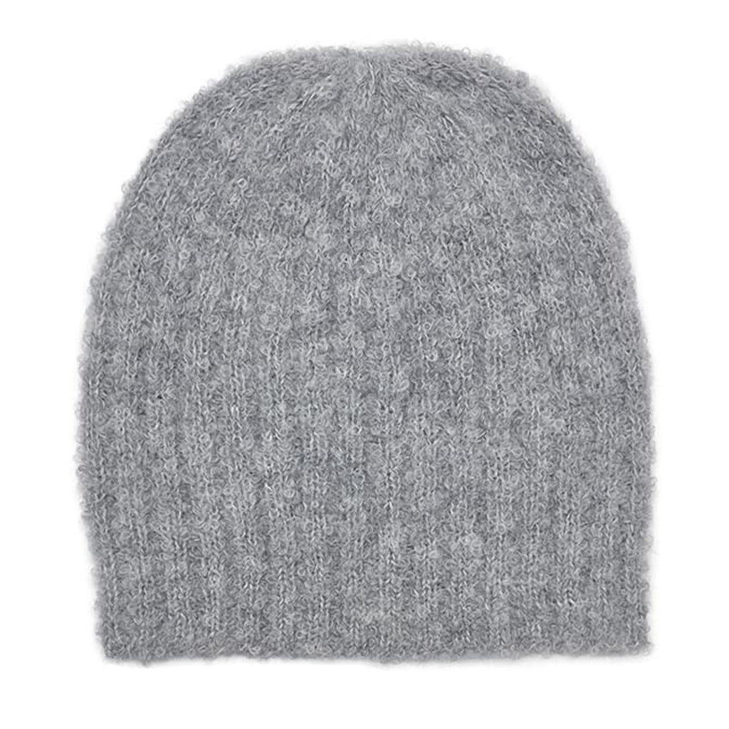 Plush Alpaca Beanie Hat in Gray